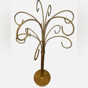 Gold-Tone Twisted Wire Jewelry Display Stand / Jewelry Tree